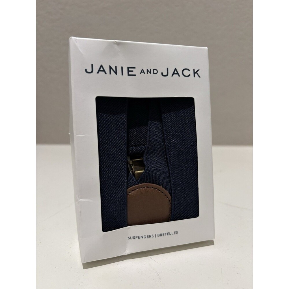 Janie And Jack Blue Suspenders Boys Size 6-8